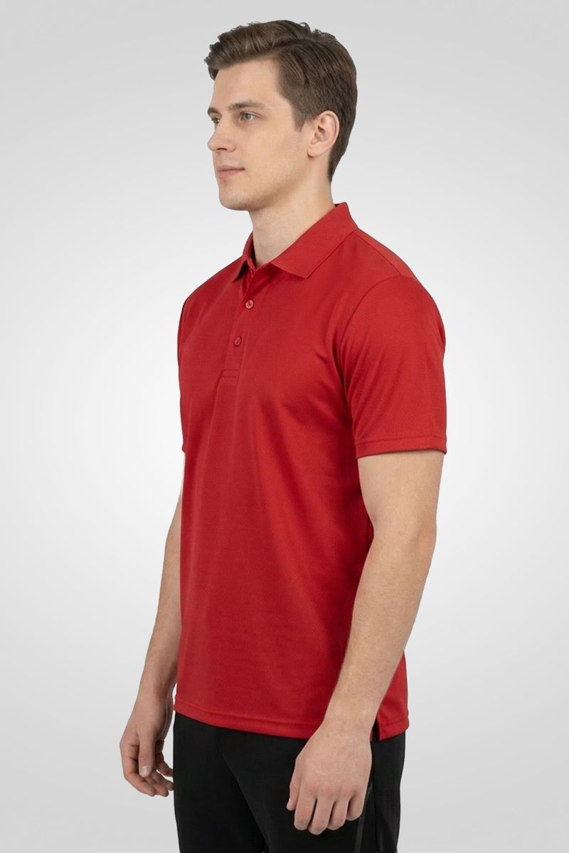 Ping Men Sportswear Fit Short Sleeve Outdoor Polo Shirt, Red - Image 3