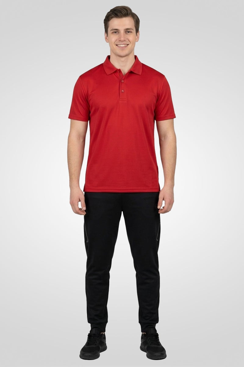 Ping Men Sportswear Fit Short Sleeve Outdoor Polo Shirt, Red - Image 2