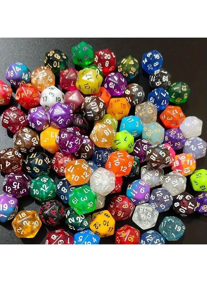 مجموعة نرد رقمي 20 وجهًا من 10 ألوان عشوائية أكريليك متين لألعاب الطاولة الرياضية - Image 2