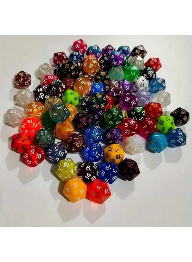 مجموعة نرد رقمي 20 وجهًا من 10 ألوان عشوائية أكريليك متين لألعاب الطاولة الرياضية - Image 4