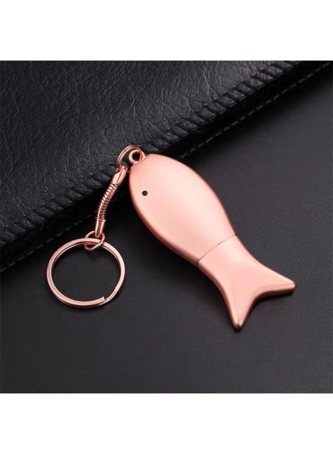 محرك فلاش USB معدني عالي السرعة كارتوني 16g32g64g128g سعة كبيرة للهاتف المحمول والكمبيوتر ثنائي الغرض مقاوم للماء USB فلاش للأولاد والبنات - اللون: سمكة صغيرة لطيفة - السعة: 32 جيجا - Image 1
