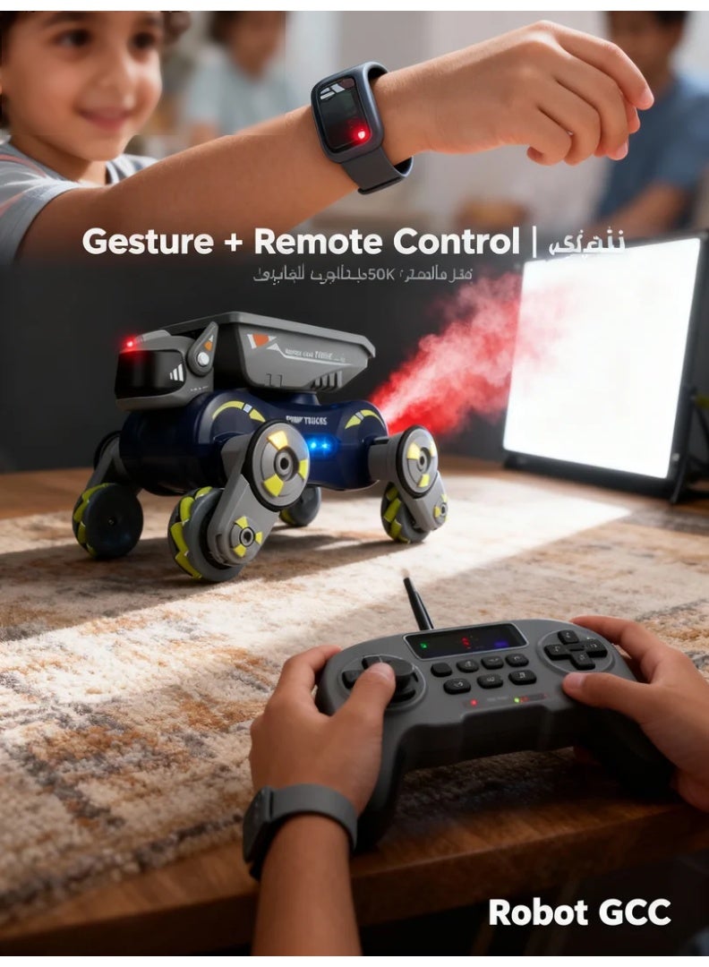 robotgcc Smart Gesture-Control Robot Car – Dual Control Modes (Gesture + Remote) with Omni-Directional Drift, Task Missions & Early Coding Learning for Kids 6+ - Image 5
