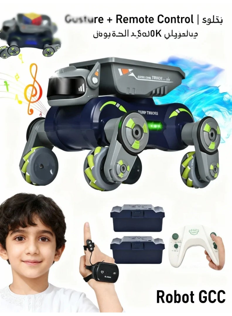 robotgcc Smart Gesture-Control Robot Car – Dual Control Modes (Gesture + Remote) with Omni-Directional Drift, Task Missions & Early Coding Learning for Kids 6+ - Image 3