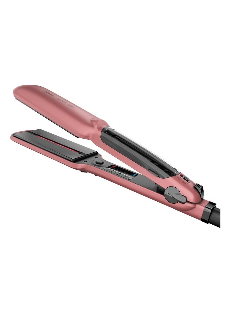Rush Brush X6 Straightener Rose Gold 235°C Steam Auto Shutoff Wide Tourmaline Ceramic Plates - Image 4