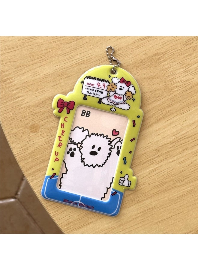 NIBEMINENT 1 - Piece Cute Cartoon Animals Kpop Photo Card Holder Pendant Key Chain ID Badge Holder ID Card Holder Photo Card Protector for School ID Office ID Access Card for Women Girls - Image 1