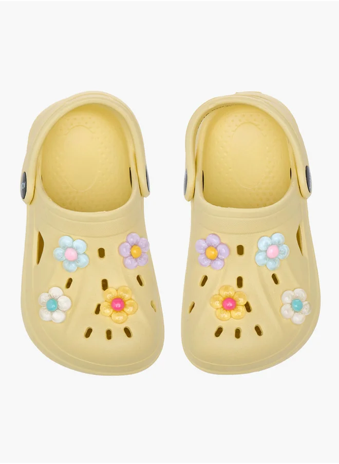أكوا Floral Applique Clogs with Backstrap