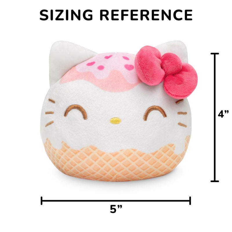 TeeTurtle Reversible Sanrio Hello Kitty Plushie 4-Inch Ice Cream Two-Sided Flip Plush Toy with Embroidered Details - Cute Mini Collectible Plush for Kids, Teens, and Adults - Image 4