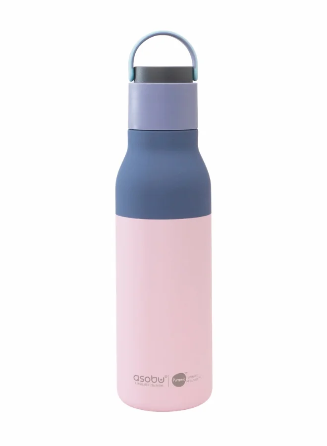 Asobu Metro Pop-Up Straw Water Bottle 650ml, Double Wall Insulated Stainless Steel Bottle with Spill Proof Pop-Up Straw Lid and Handle, Keeps Drinks Cold for 24 Hours, BPA Free, Sleek Durable Design for Travel and Everyday Hydration