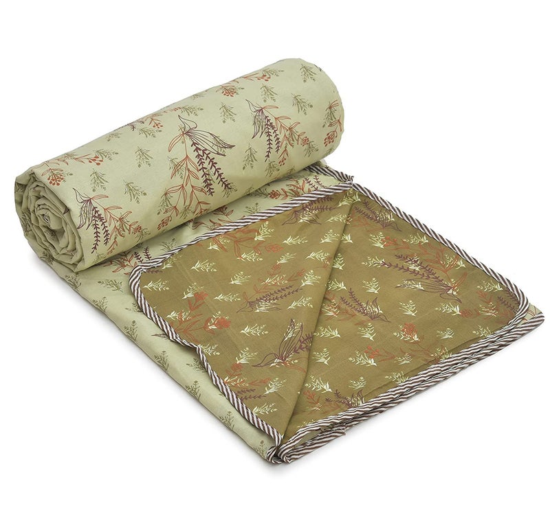 RRC Cotton Reversible Dohar Single Bed, Soft Lightweight Bed Blanket, AC Dohar Blanket for Summers/Winter 57X87(Inches) Pack of 2 Flannel Dohar Throws for Bed - Image 3