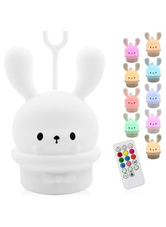 Baby Night Light for Cribs - Hanging Nightlight With Timing & Dimming Function 9 Colors Changing Eye Caring Portable Rechargeable Led Light Up Toddler Bed Room Travel Essentials Soft Silicone BPA Fr
