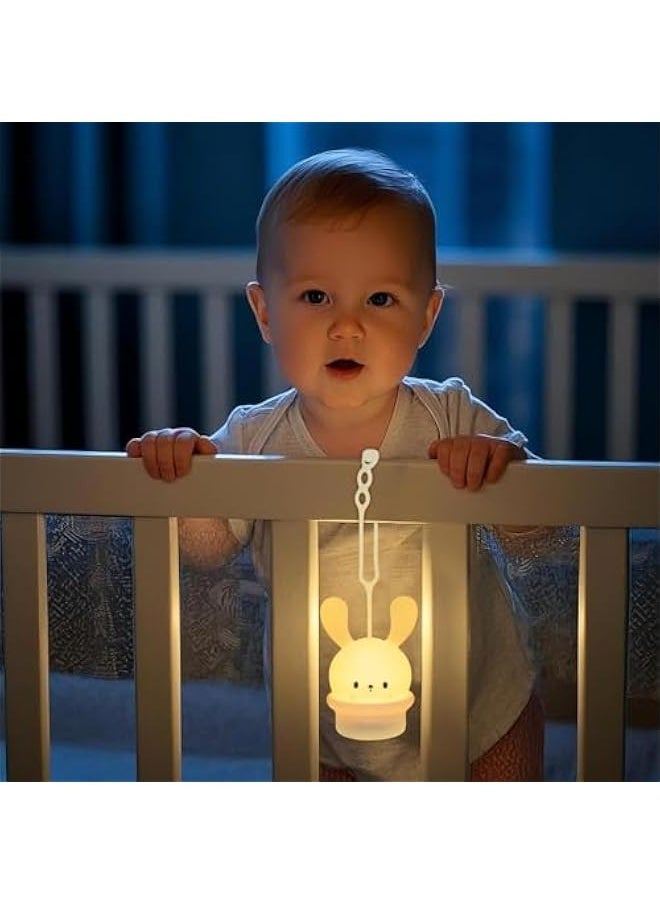 Generic - Baby Night Light for Cribs - Hanging Nightlight With Timing & Dimming Function 9 Colors Changing Eye Caring Portable Rechargeable Led Light Up Toddler Bed Room Travel Essentials Soft Silicone BPA Fr - Image 1