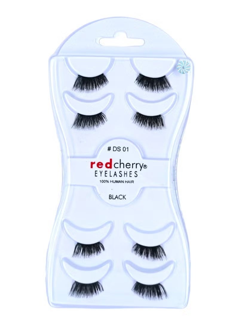 رموش ريد شيري من شعر بشري أسود 4 في 1 # DS 01