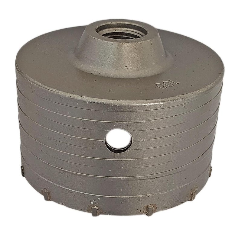 Inditrust Concrete Cement Stone Wall Hole Saw & 350mm Round Rod SDS Plus Shank for Concrete, Cement, Wall & Hole Saw Cutter (100mm hole saw 350mm rod) - Image 3