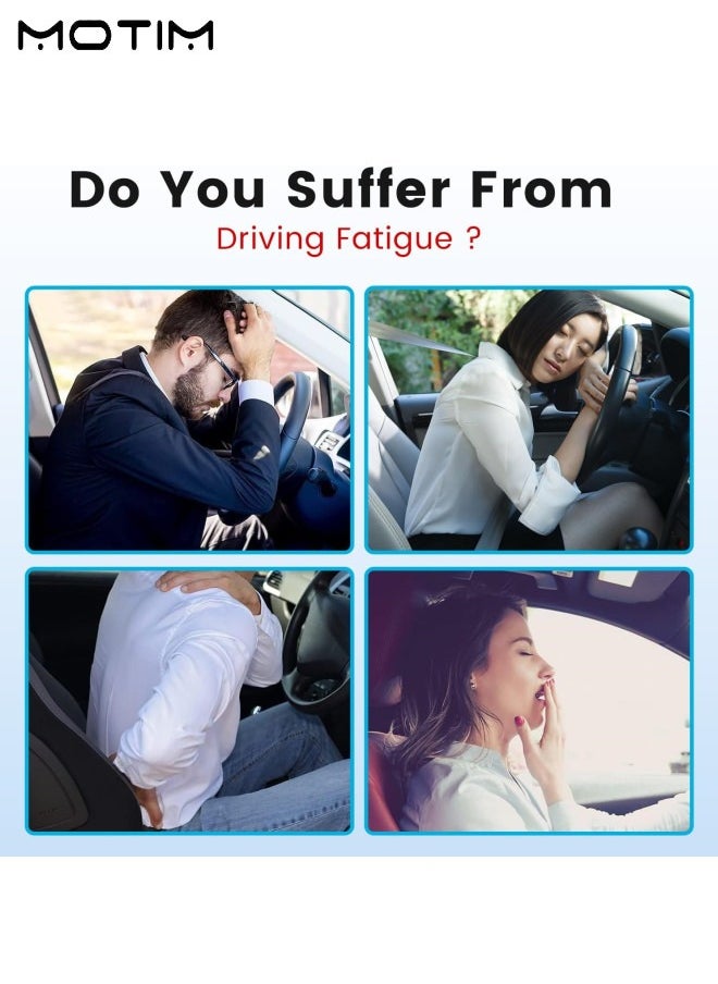 Motim - Memory Foam Coccyx Lumbar Support Pillow, Ergonomic Car Back Cushion with Adjustable Straps for Driving Fatigue Back Pain Relief, Comfortable Travel Pillow for Driving, Soft and Breathable Cover for Long Sitting for Office & Gaming Chair Cusion - Image 1