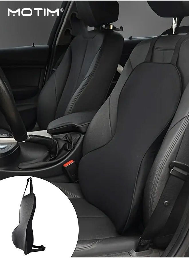 Motim - Memory Foam Coccyx Lumbar Support Pillow, Ergonomic Car Back Cushion with Adjustable Straps for Driving Fatigue Back Pain Relief, Comfortable Travel Pillow for Driving, Soft and Breathable Cover for Long Sitting for Office & Gaming Chair Cusion - Image 1