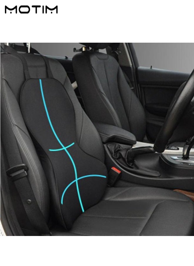 Motim - Memory Foam Coccyx Lumbar Support Pillow, Ergonomic Car Back Cushion with Adjustable Straps for Driving Fatigue Back Pain Relief, Comfortable Travel Pillow for Driving, Soft and Breathable Cover for Long Sitting for Office & Gaming Chair Cusion - Image 1