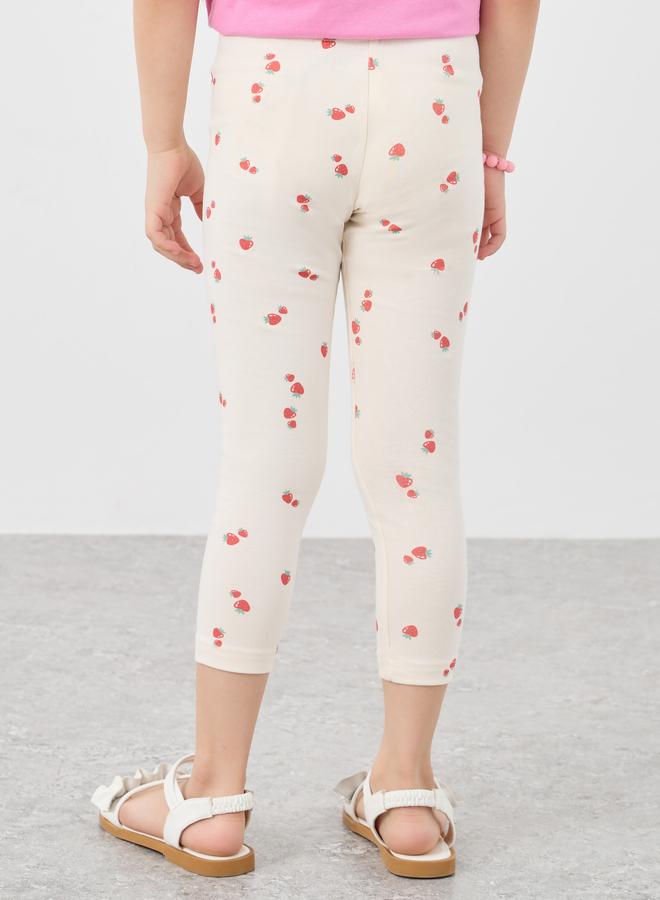 Styli Placement Print Capri Leggings - Image 4