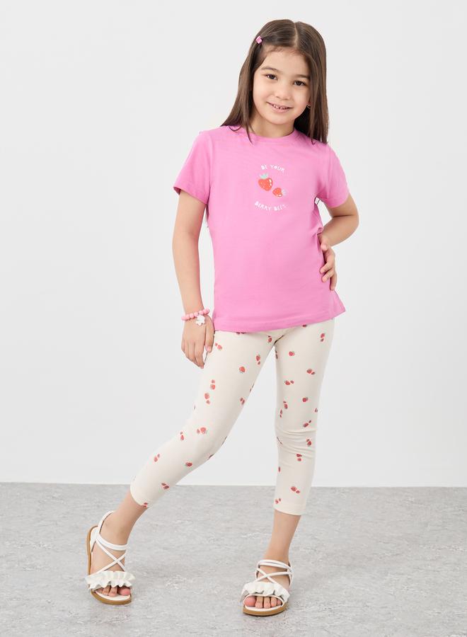 Styli Placement Print Capri Leggings - Image 2