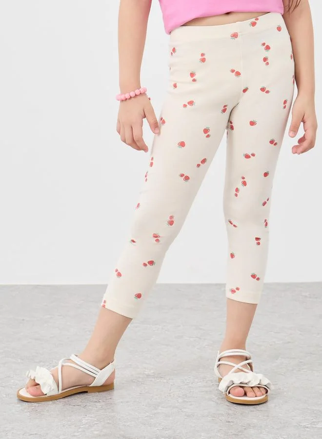 Styli Styli Placement Print Capri Leggings