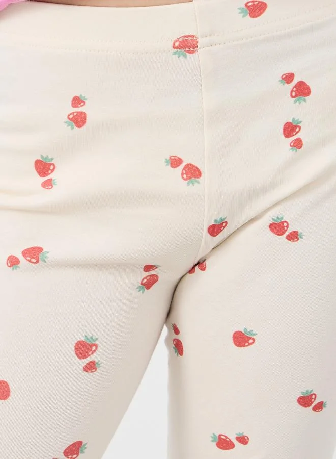 Styli Styli Placement Print Capri Leggings