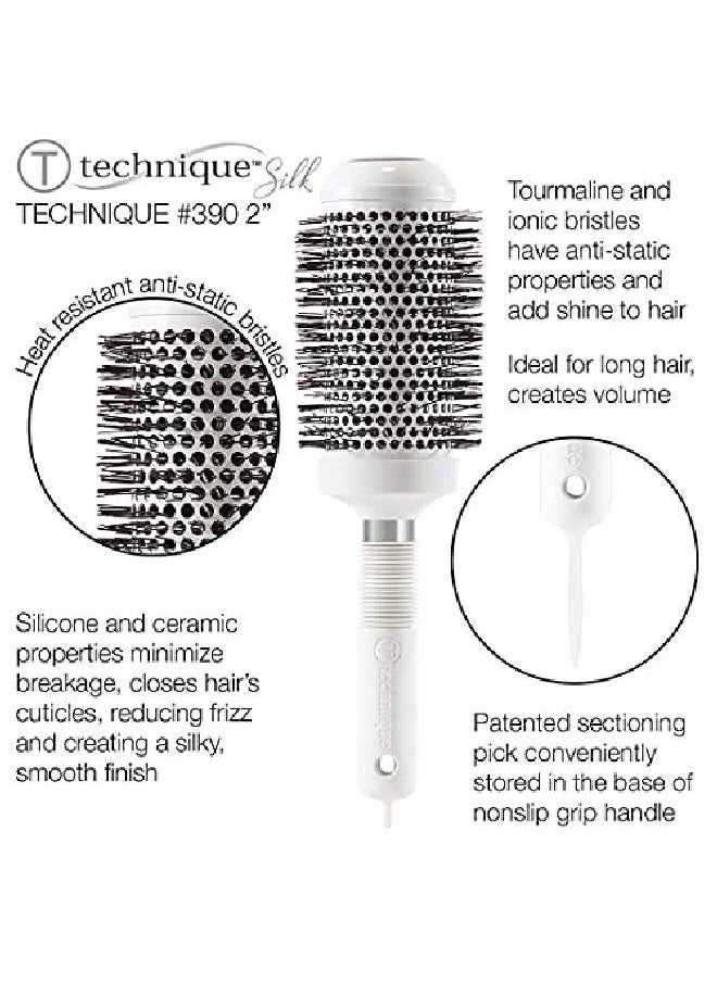 Cricket Technique Silk 2” Thermal Seamless Barrel Hair Brush Ceramic Tourmaline Ionic Bristle Antistatic Hairbrush For Blow Drying Curling And Styling For All Hair Types  - Image 5