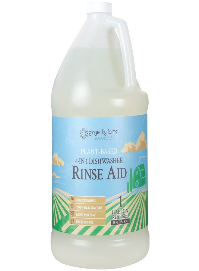 Ginger Lily Farms Botanicals Plant-Based 4-In-1 Dishwasher Rinse Aid, 100% Vegan & Cruelty-Free, Fragrance-Free, 1 Gallon (128 fl oz) Refill, 128.00 Fl Oz (Pack of 1) - Image 1