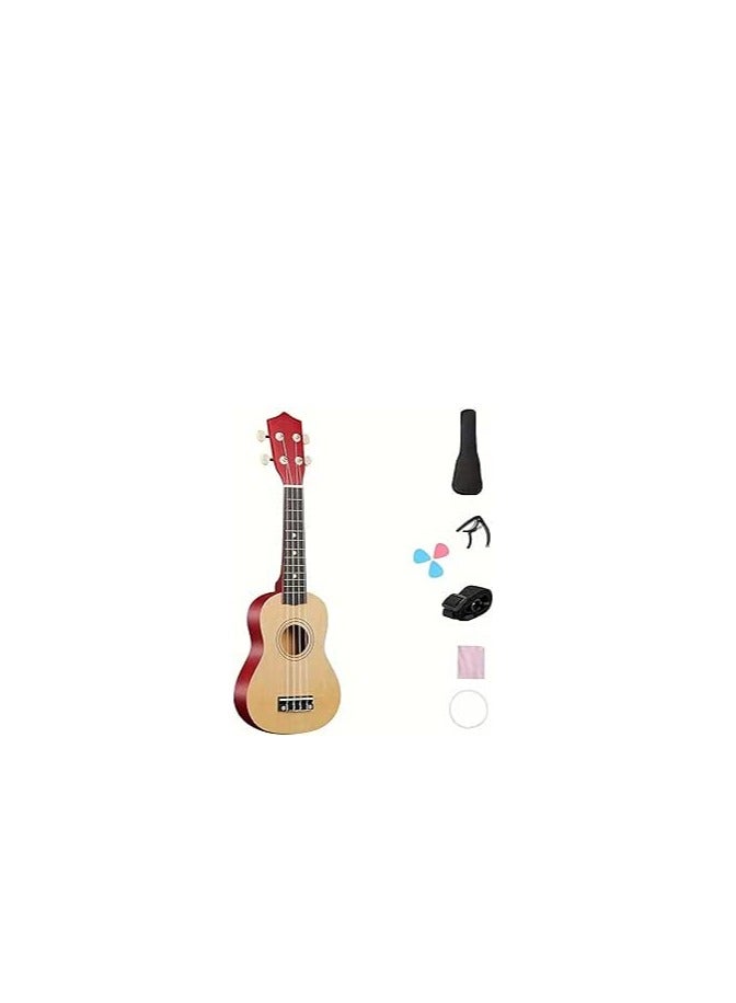 Designer Series 4 String Soprano Ukulele with Bag, Capo, Strap, Cloth and Strings (Natural)