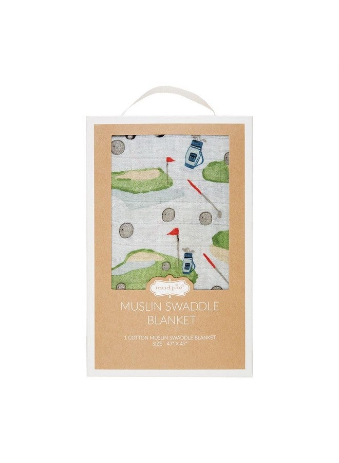 Mud Pie Muslin Swaddle, Golf , 47x47 Inch (Pack of 1) - Image 2