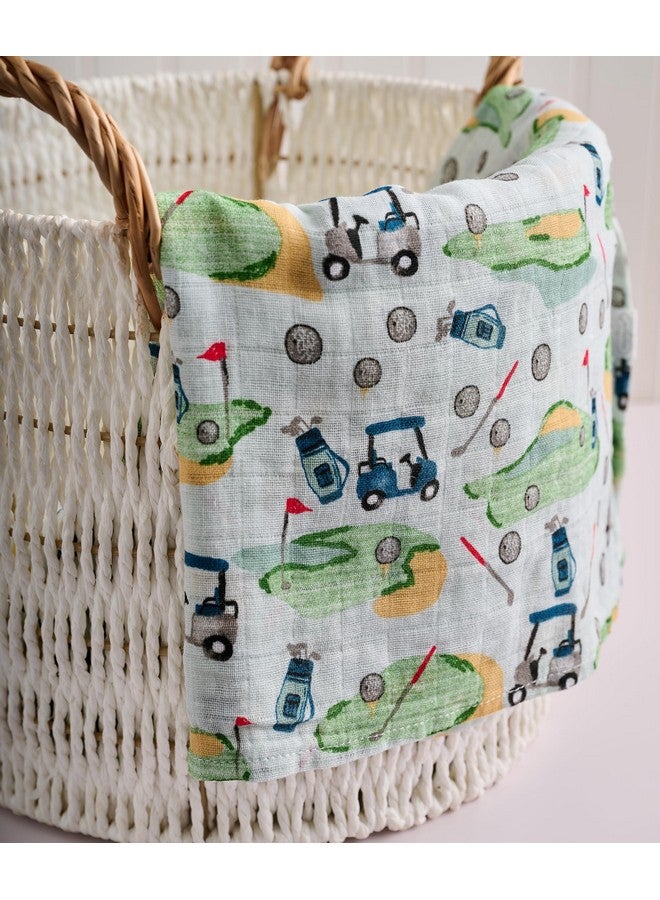 Mud Pie Muslin Swaddle, Golf , 47x47 Inch (Pack of 1) - Image 3