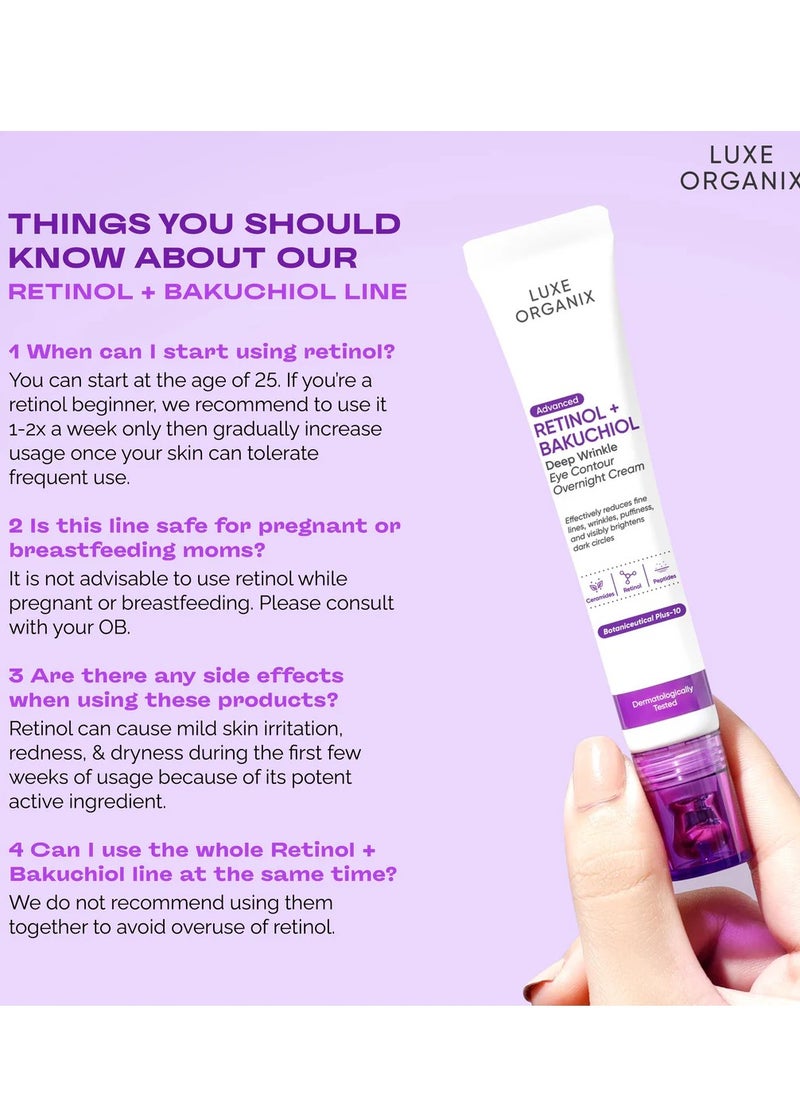 LUXE ORGANIX Advanced Retinol + Bakuchiol Deep Wrinkle Eye Contour Cream 12g  - Image 3