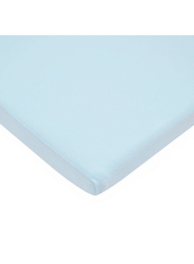 TL Care Supreme 100% Natural Cotton Jersey Knit Fitted 18" x 36" Cradle/Bassinet Sheet, Blue, Soft Breathable, for Boys and Girls - Image 1