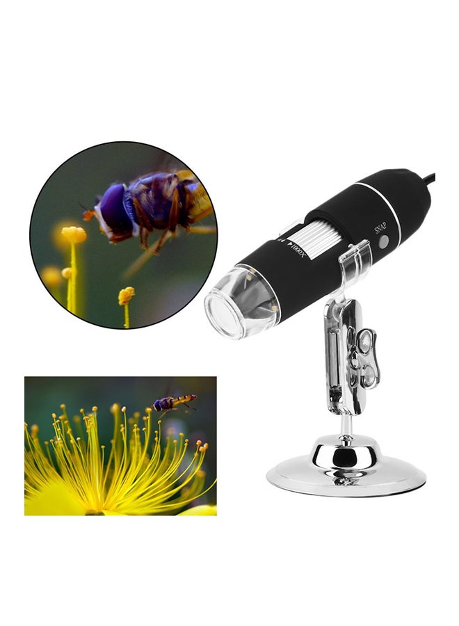 حامل كاميرا ميكروسكوب رقمي USB أسود/فضي - Image 2