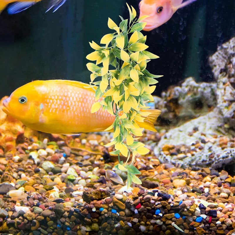 نباتات اصطناعية للأحواض المائية على شكل كروم، زينة بلاستيكية لأحواض الأسماك، مناسبة لتزيين بيئة تربية الزواحف. - Image 5