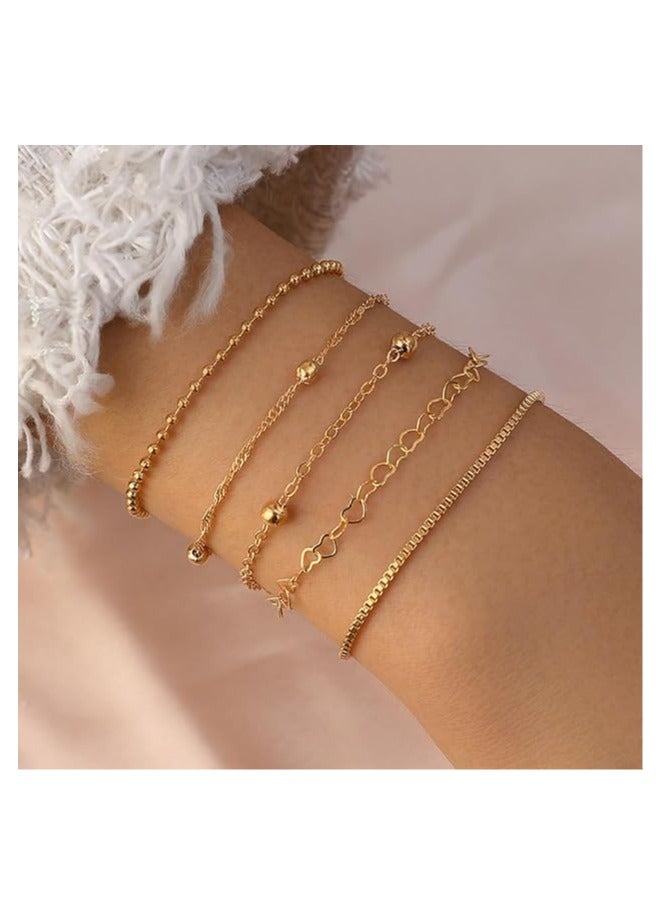 Goolsky 5 أساور قلب بسيطة للنساء - Image 3