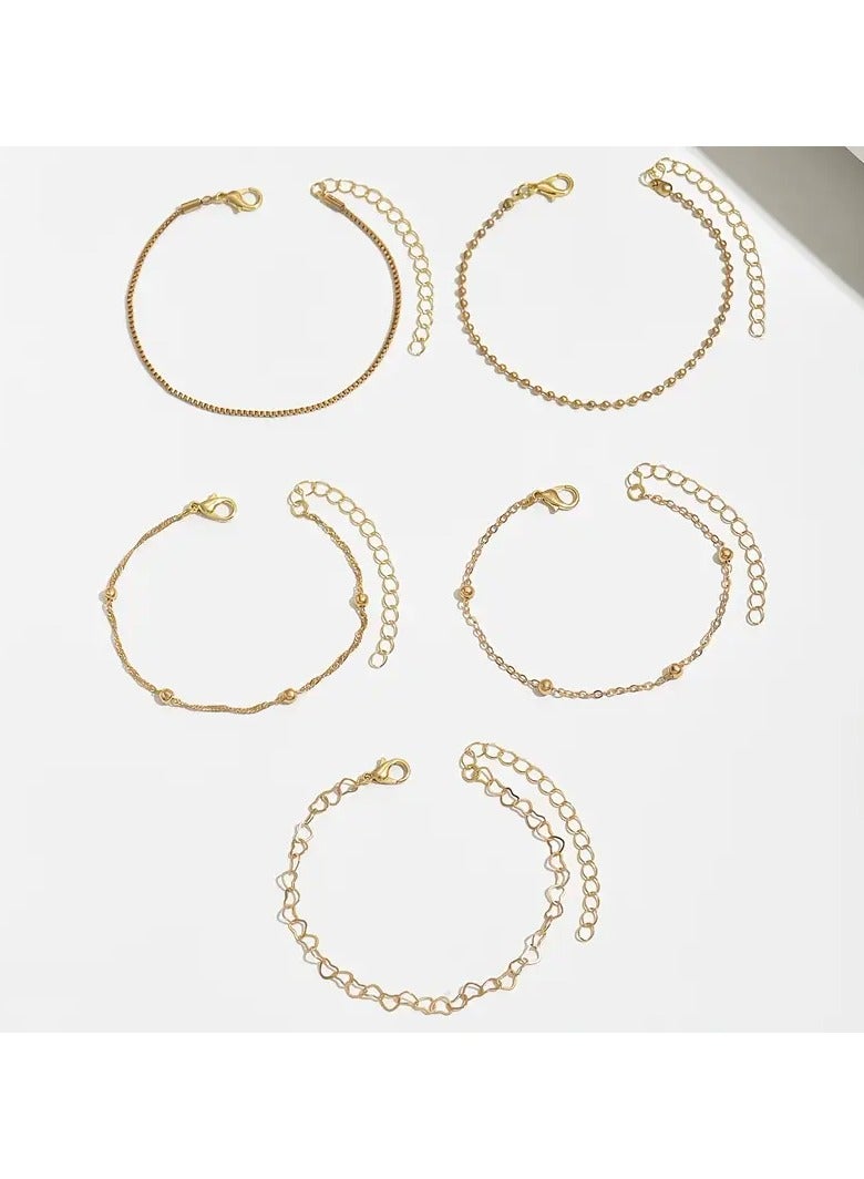 Goolsky 5 أساور قلب بسيطة للنساء - Image 4