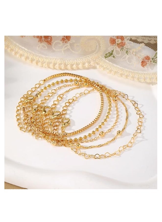 Goolsky 5 أساور قلب بسيطة للنساء - Image 2