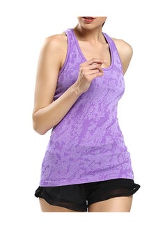 Women's Camouflage Jacquard Wide Strap Scoop Neck Yoga Tank Top