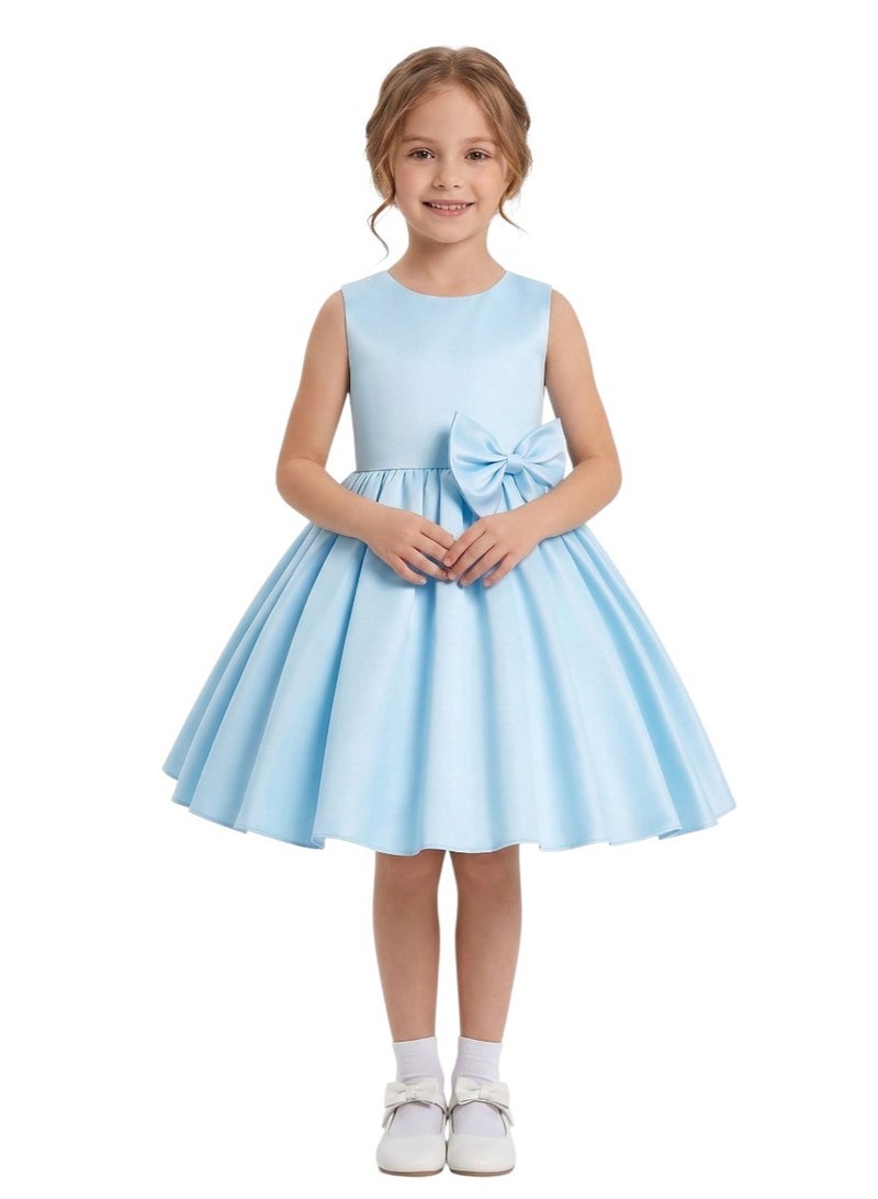D'Daniela Satin Bow Accent Dress - Image 1