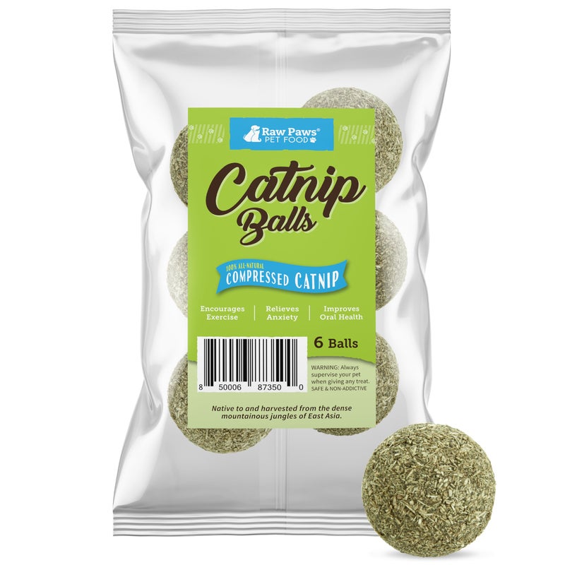 Raw Paws Catnip Balls for Cats 6Count Interactive Cat Toy for Indoor Cats Cat Nip Licking Balls - Image 2