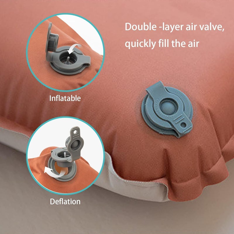 HOMENITY وسادة هومينيتي الإسفنجية وسادة قابلة للنفخ تلقائيًا وسادة تخييم وسادة سفر صلبة عبوة من 1 متعددة الألوان - Image 5