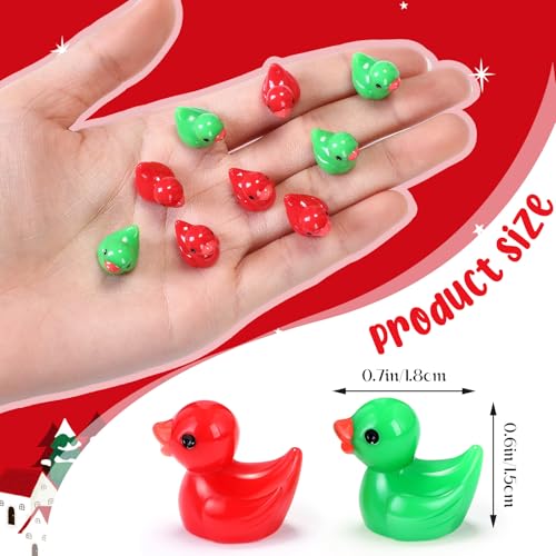 Rotatingpals 150 Pcs St Patricks Day Mini Ducks Resin Tiny Duck Little Small Figures Bulk for St Patricks Party Dollhouse Aquarium Decor Micro Garden Landscape DIY CraftsChristmas Color - Image 5