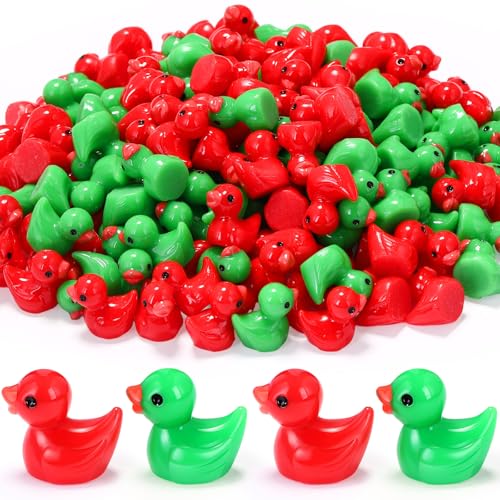 Rotatingpals 150 Pcs St Patricks Day Mini Ducks Resin Tiny Duck Little Small Figures Bulk for St Patricks Party Dollhouse Aquarium Decor Micro Garden Landscape DIY CraftsChristmas Color - Image 1