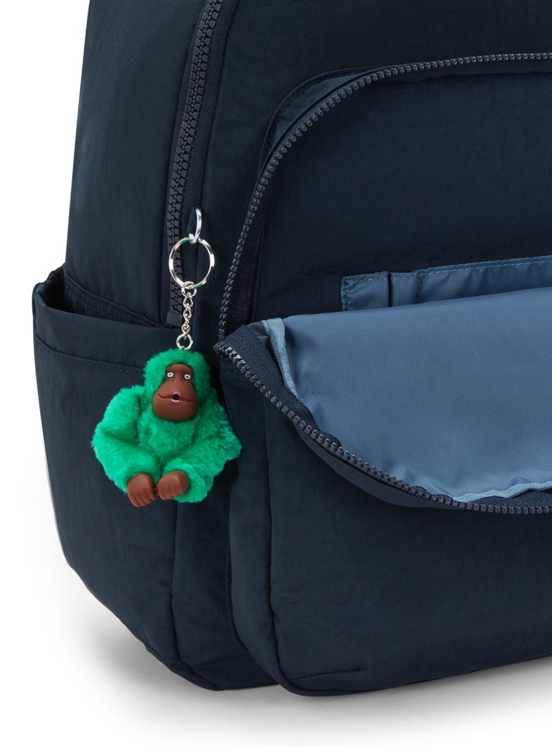 kipling Seoul Large Backpack with Laptop Protection Blue Green Block - Image 5