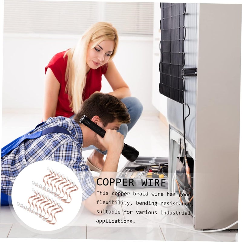 OSALADI 300pcs Pure Copper Jumper Wire Kit Gauge Braided Electric Fence Grounding Wire Straps High Conductivity and Flexibility for Ground - Image 3