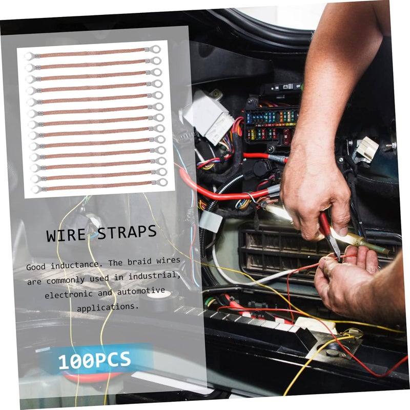 OSALADI 300pcs Pure Copper Jumper Wire Kit Gauge Braided Electric Fence Grounding Wire Straps High Conductivity and Flexibility for Ground - Image 4