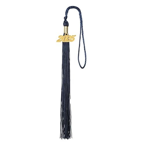 Ftyfty Unisex Adult Matte Graduation Cap with Tassel Year Charm (Navy Blue) - Image 4