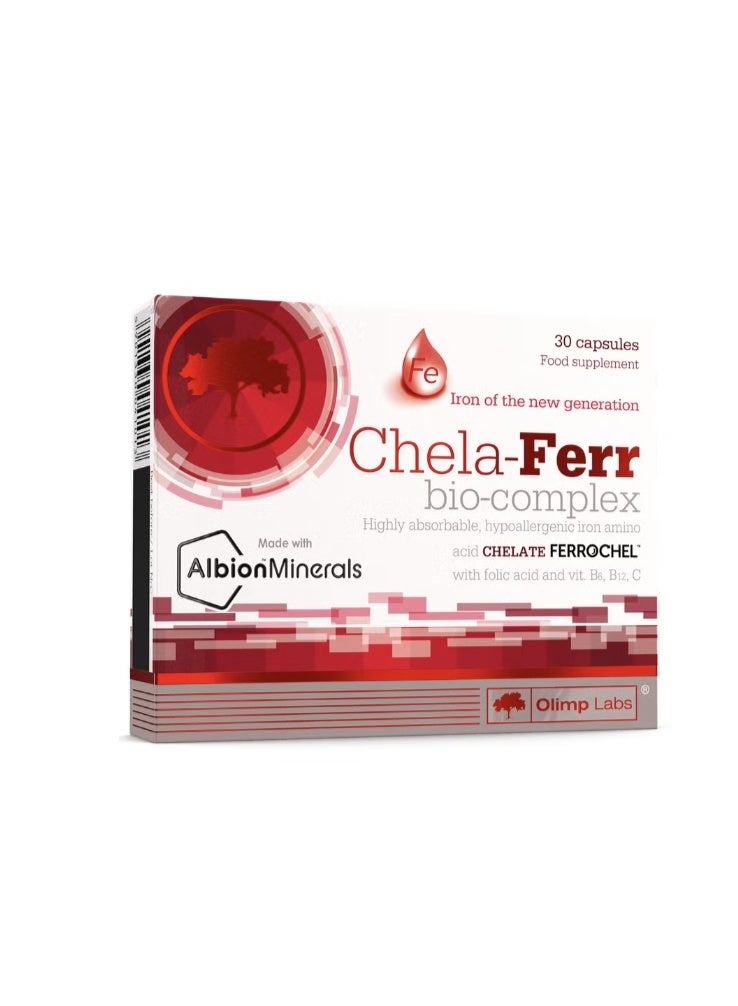 Olimp Labs Chela - Ferr Bio - Complex with Vitamin B6, B12, C -30 Capsules