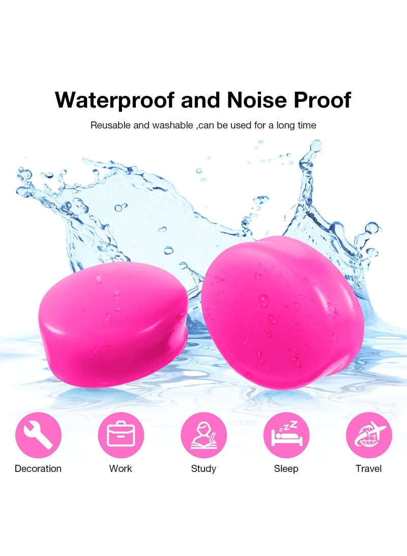 Cuken 18 Pairs Ear Plugs for Sleeping Soft Reusable, Moldable Silicone Earplugs, Noise Cancelling Earplugs, Sound Blocking Ear Plugs with Case for Swimming (Blue, Orange, Red)  - Image 2