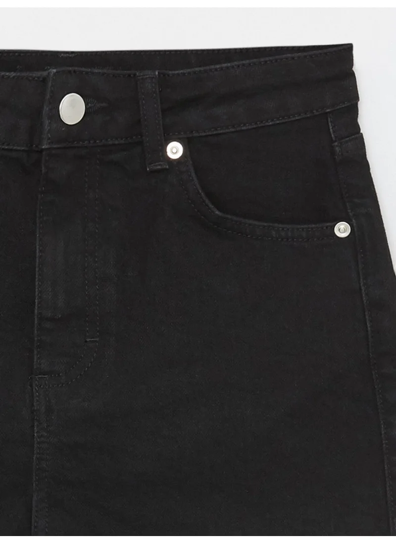 Pieces Of Melon Black Cut-Leg Denim Shorts