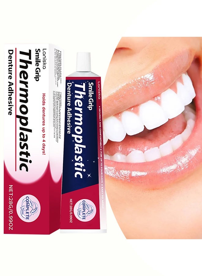 LANISKA Thermoplastic Denture Adhesives, Fixed Denture Adhesives, Refitting and Tightening Loose Upper and Lower Dentures and Partial Dentures, Dental Adhesives for Dentures 28g - Image 1